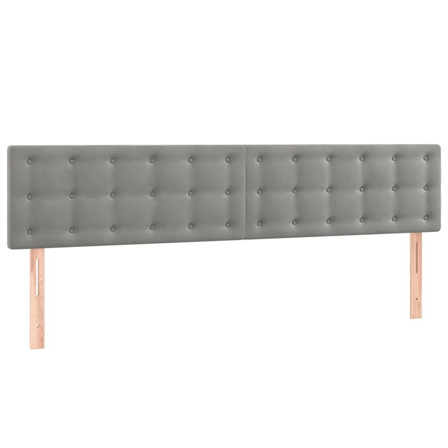 Cadre de lit sans matelas gris clair 120x190 cm velours - 8
