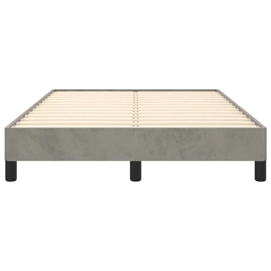 Cadre de lit sans matelas gris clair 120x190 cm velours - 5