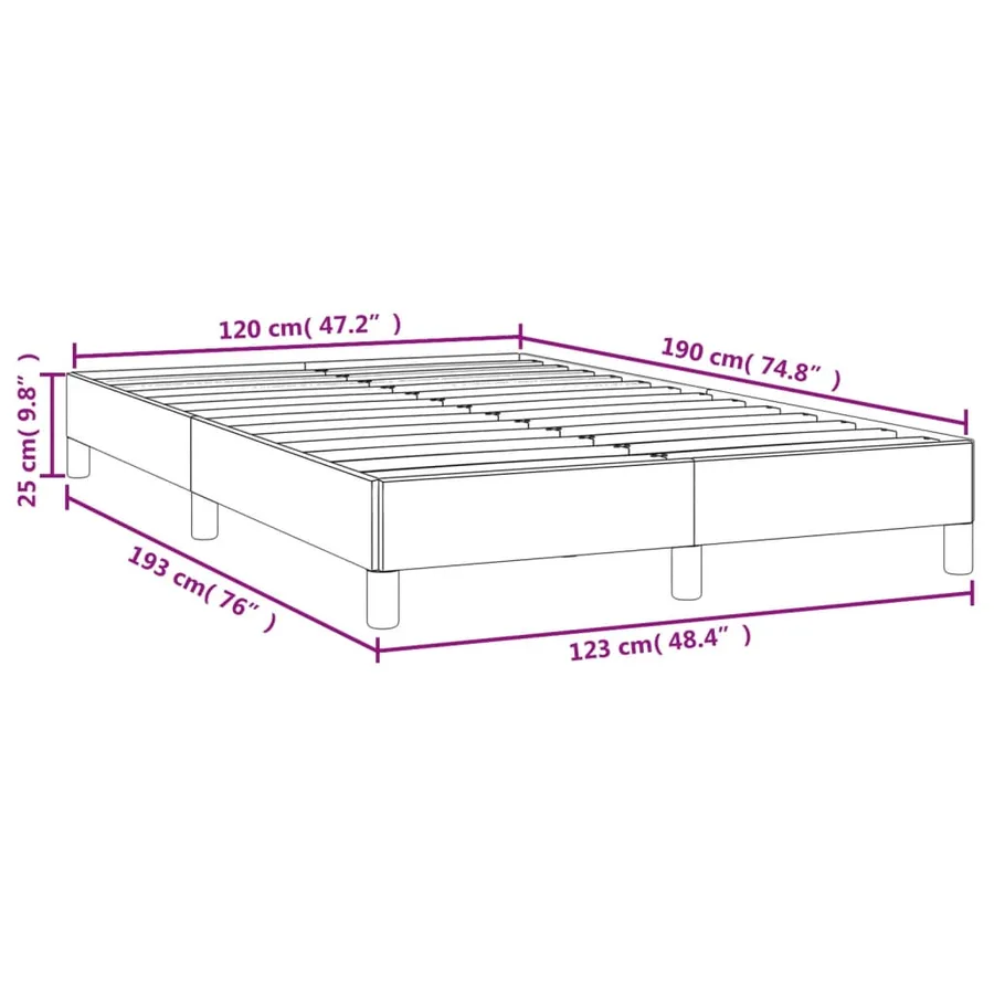 Cadre de lit sans matelas gris clair 120x190 cm velours - 9