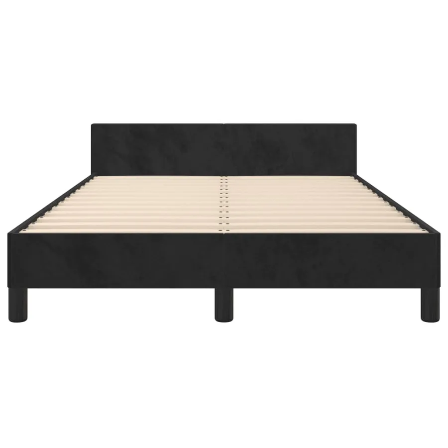 Cadre de lit sans matelas noir 120x190 cm velours - 5