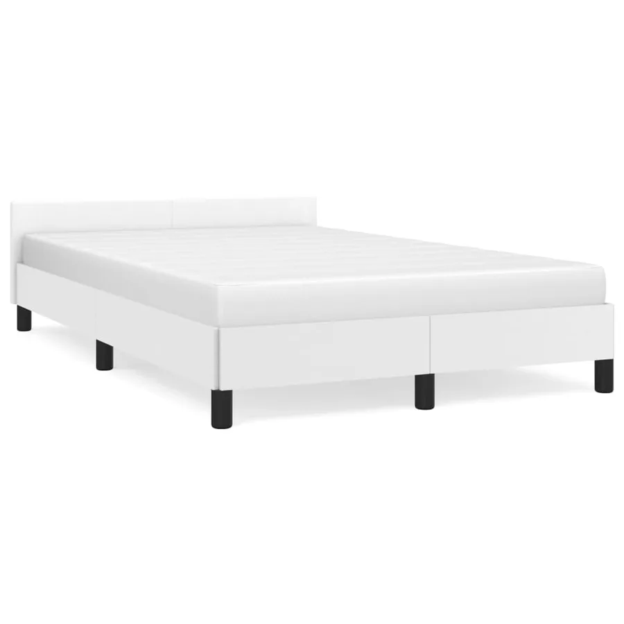 Cadre de lit sans matelas blanc 120x190 cm similicuir - 2