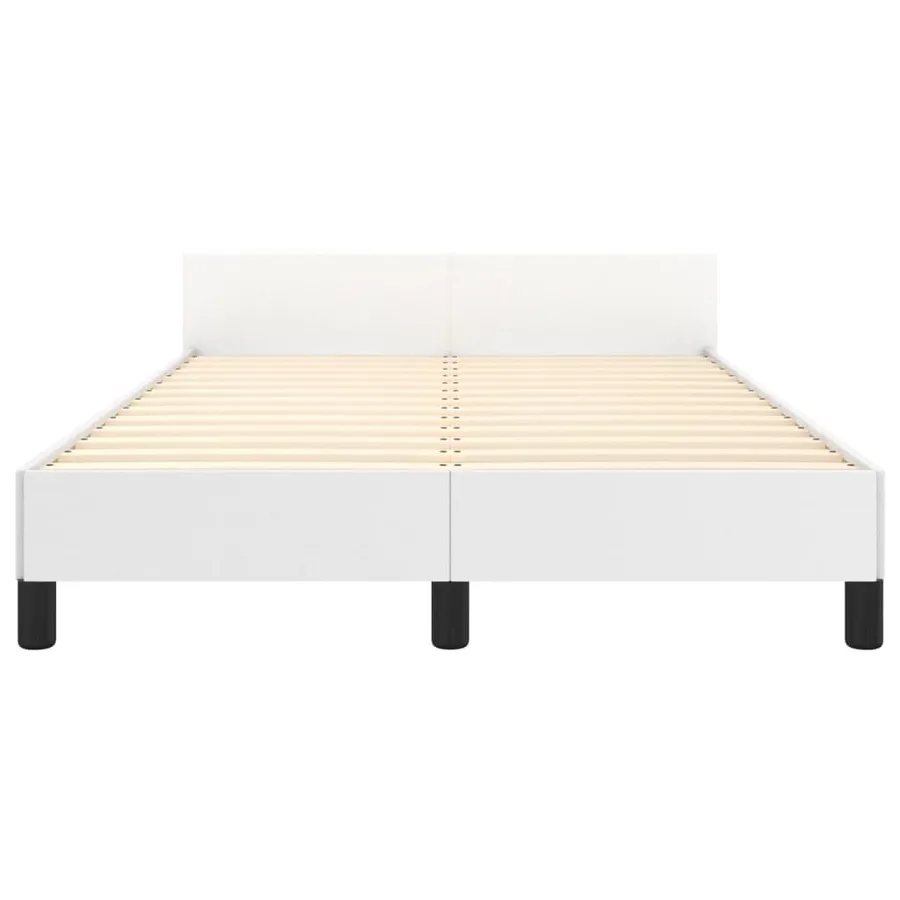 Cadre de lit sans matelas blanc 120x190 cm similicuir - 5