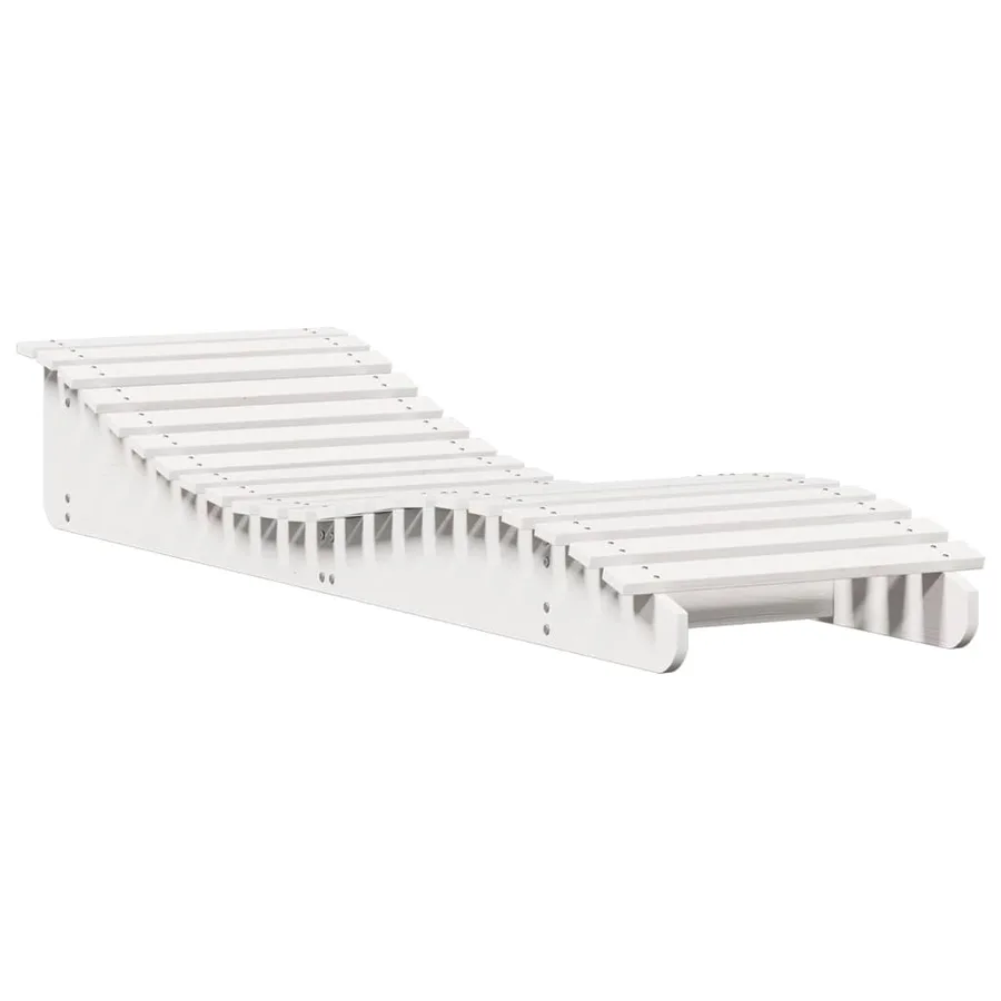 Chaise longue blanc 205x60x31,5 cm bois massif de pin - 2