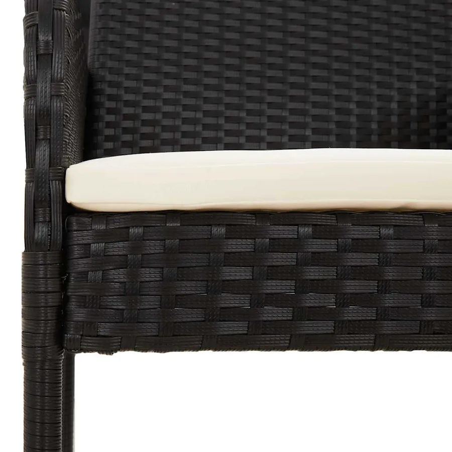 Ensemble à manger de jardin 9pcs coussins noir résine tressée - 5