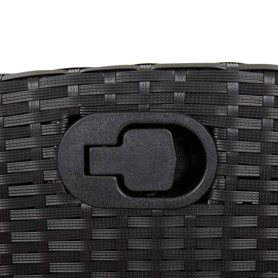 Ensemble à manger de jardin 9pcs coussins noir résine tressée - 8