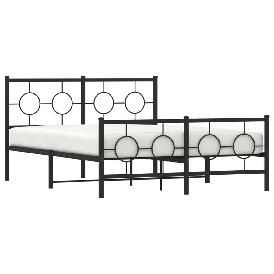 Cadre de lit métal sans matelas avec pied de lit noir 140x200cm - 4