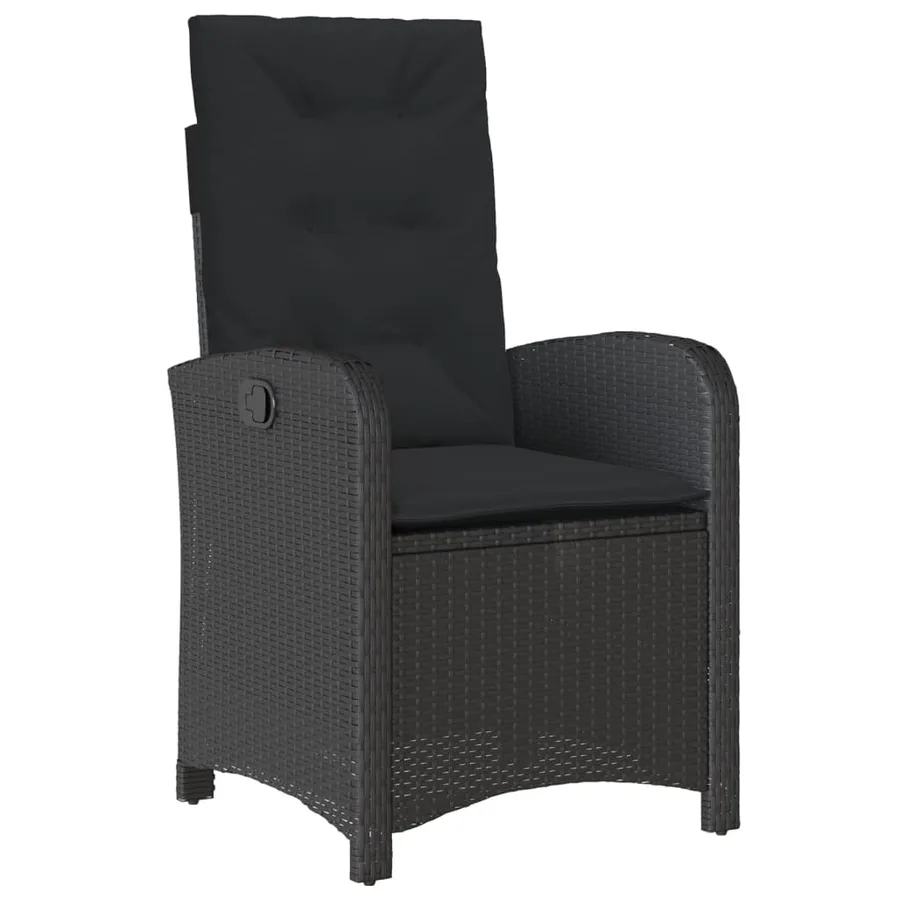 Ensemble à manger de jardin coussins 7pcs Noir Résine tressée - 3