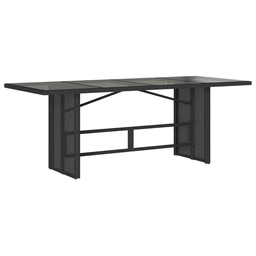 Ensemble à manger de jardin coussins 7pcs Noir Résine tressée - 4
