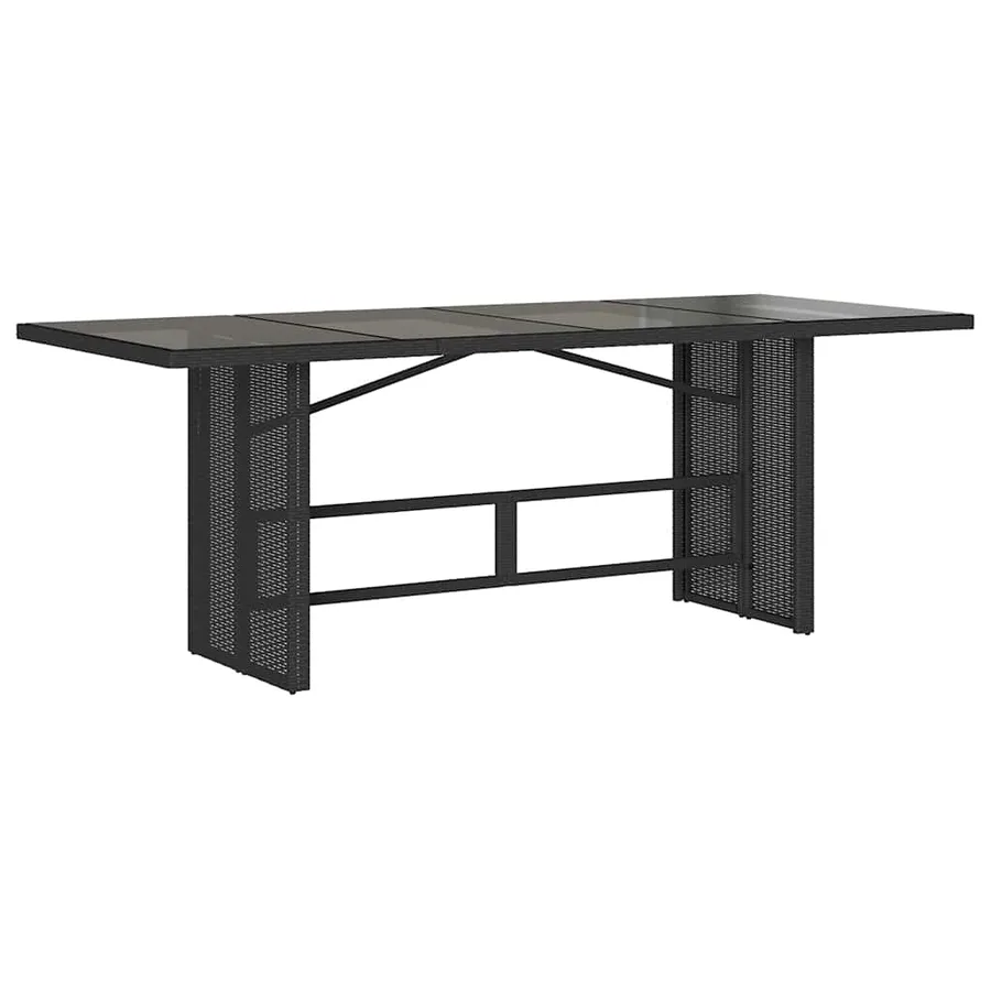 Ensemble à manger de jardin coussins 7pcs Noir Résine tressée - 4