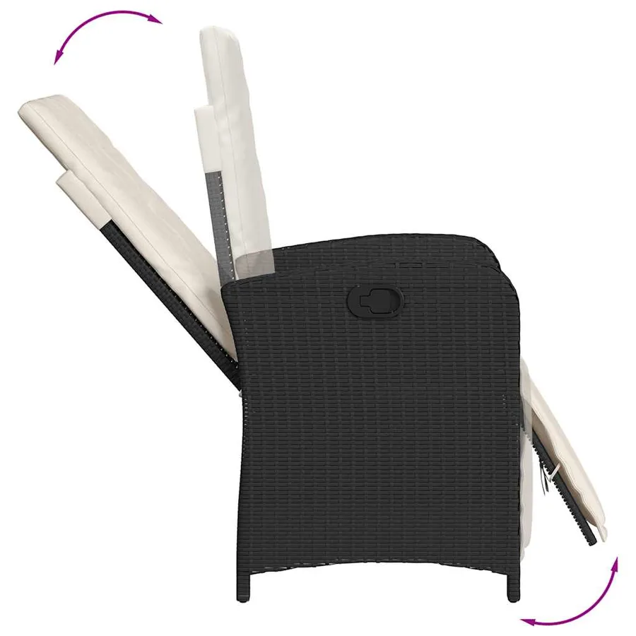Ensemble à manger de jardin coussins 7pcs Noir Résine tressée - 5