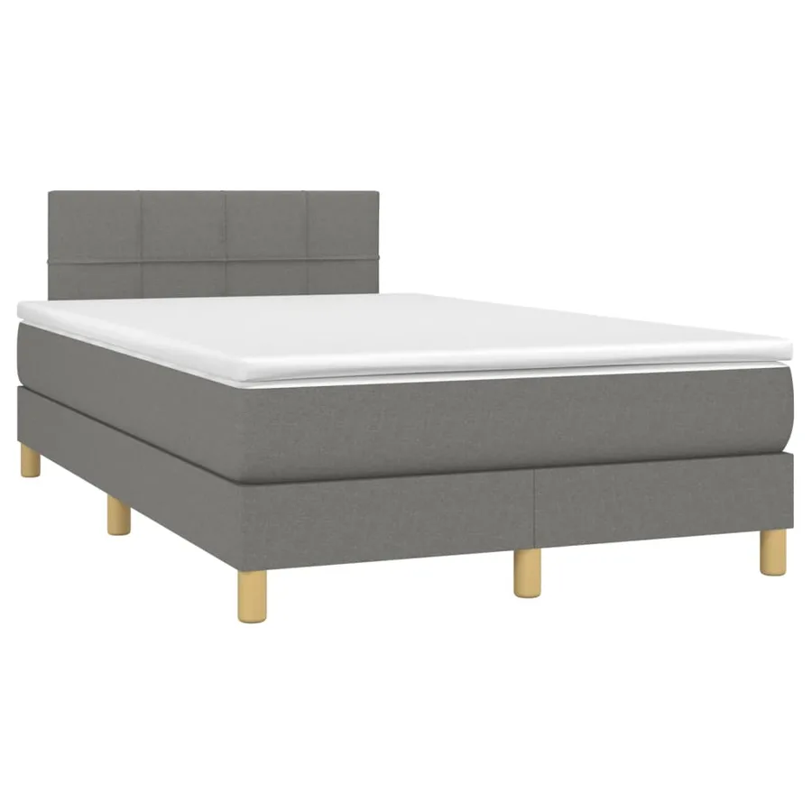 Sommier à lattes de lit avec matelas gris foncé 120x190cm tissu - 2