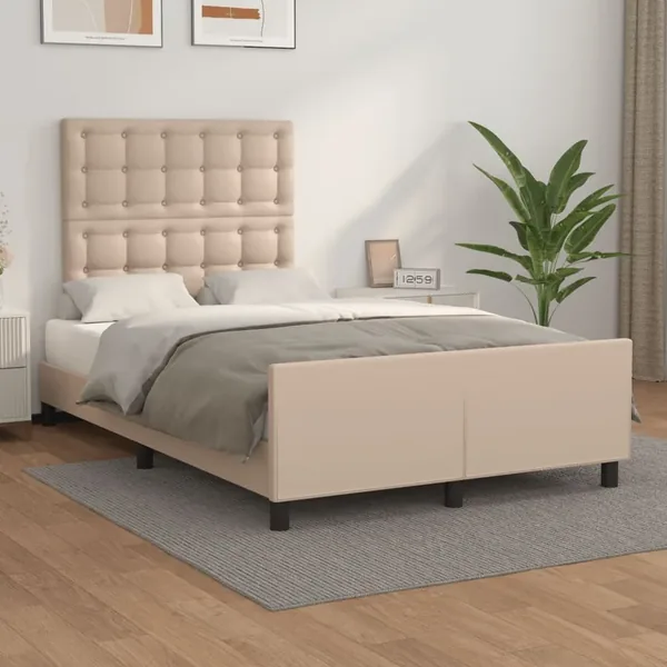 Cadre de lit sans matelas cappuccino 120x190 cm similicuir
