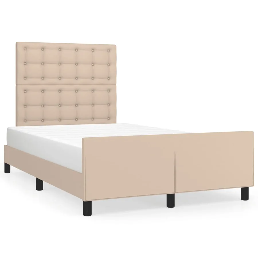 Cadre de lit sans matelas cappuccino 120x190 cm similicuir - 2