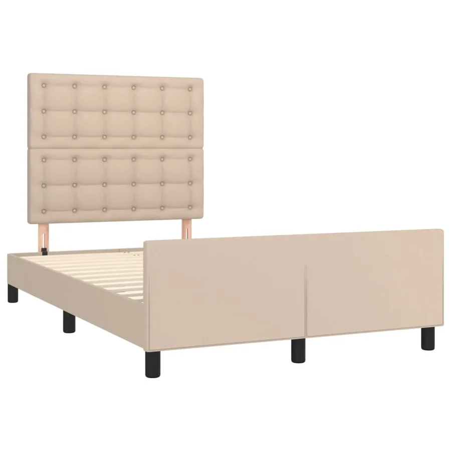 Cadre de lit sans matelas cappuccino 120x190 cm similicuir - 3