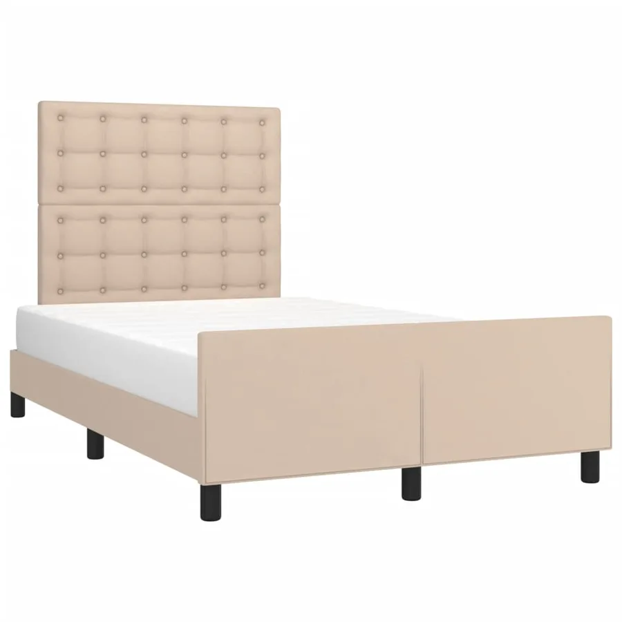 Cadre de lit sans matelas cappuccino 120x190 cm similicuir - 4