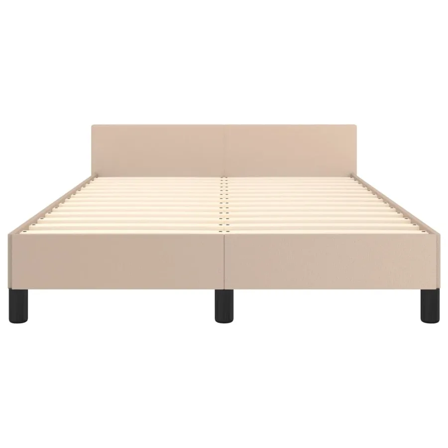 Cadre de lit sans matelas cappuccino 120x190 cm similicuir - 6