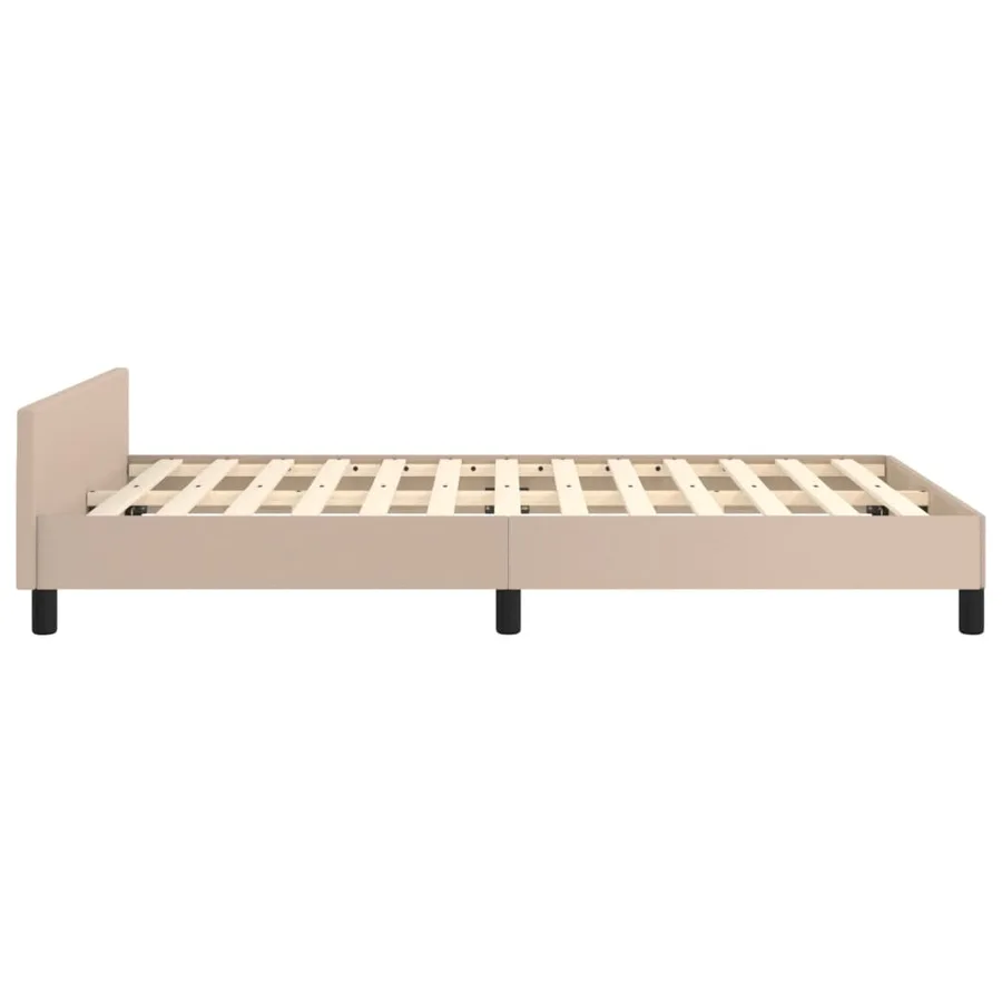 Cadre de lit sans matelas cappuccino 120x190 cm similicuir - 7