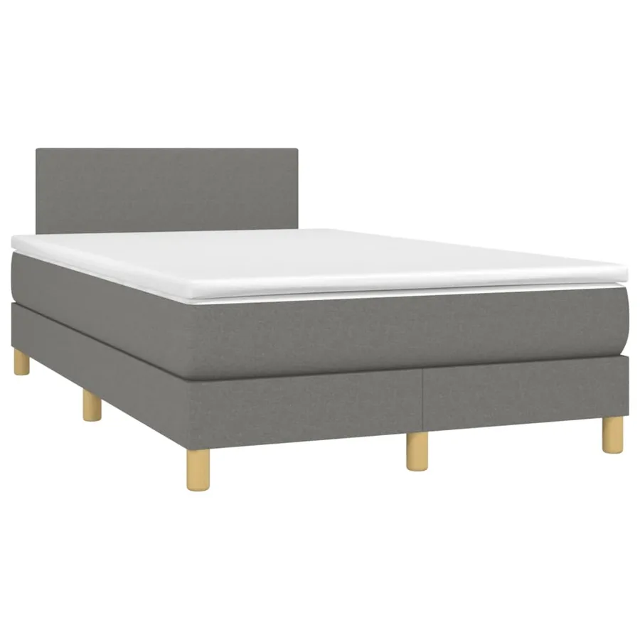 Sommier à lattes de lit avec matelas gris foncé 120x190cm tissu - 2