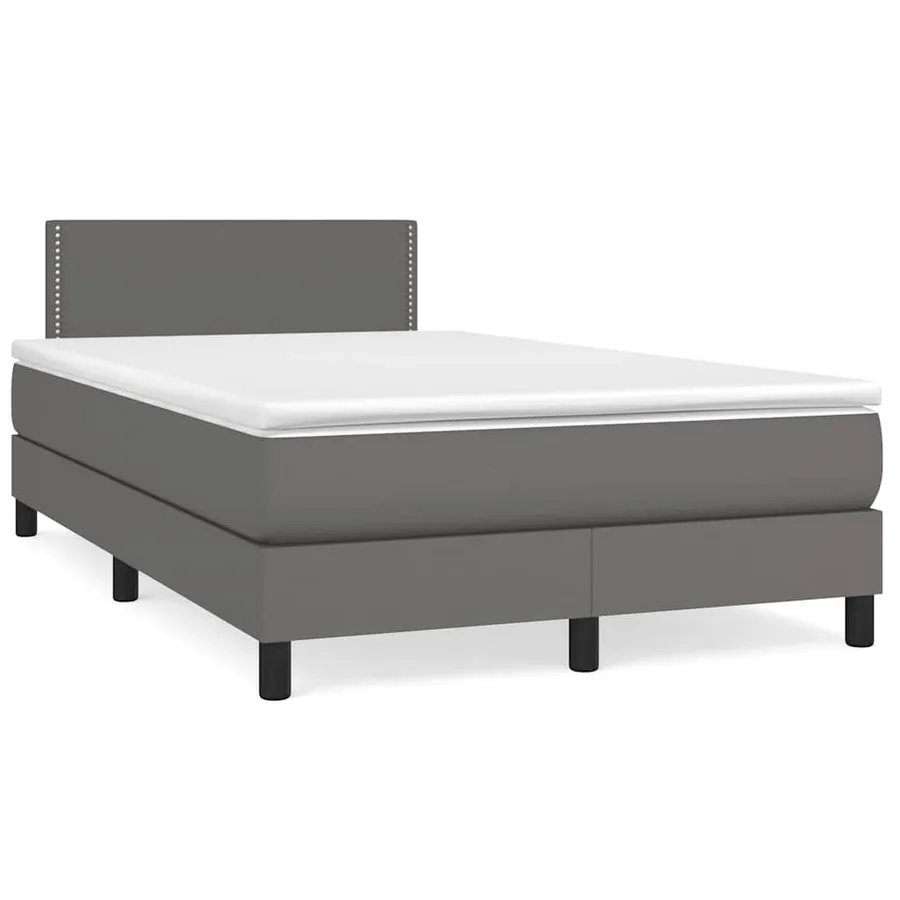 Sommier à lattes de lit matelas LED gris 120x190 cm similicuir - 3