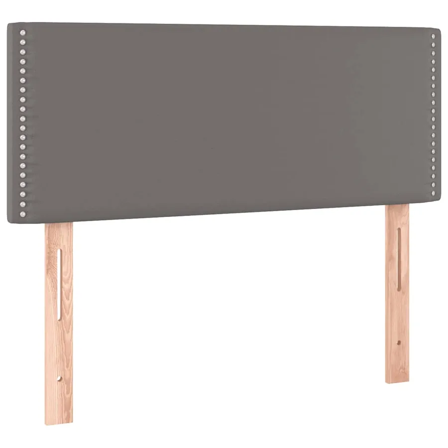 Sommier à lattes de lit matelas LED gris 120x190 cm similicuir - 8