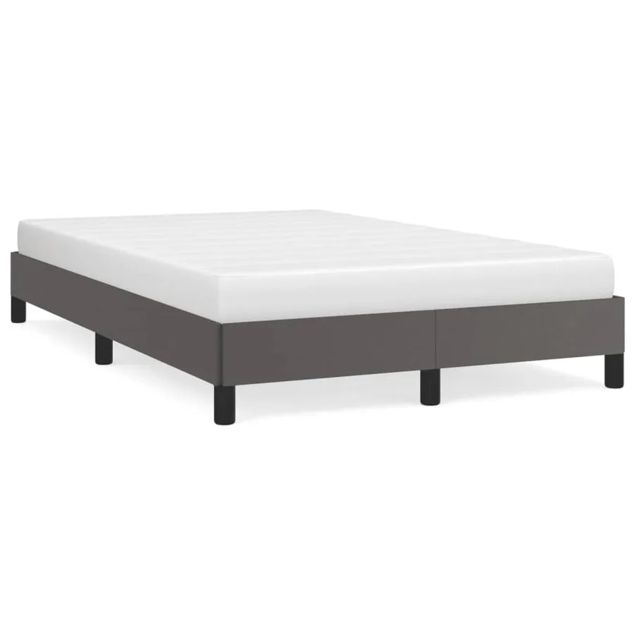 Cadre de lit sans matelas gris 120x190 cm similicuir - 2