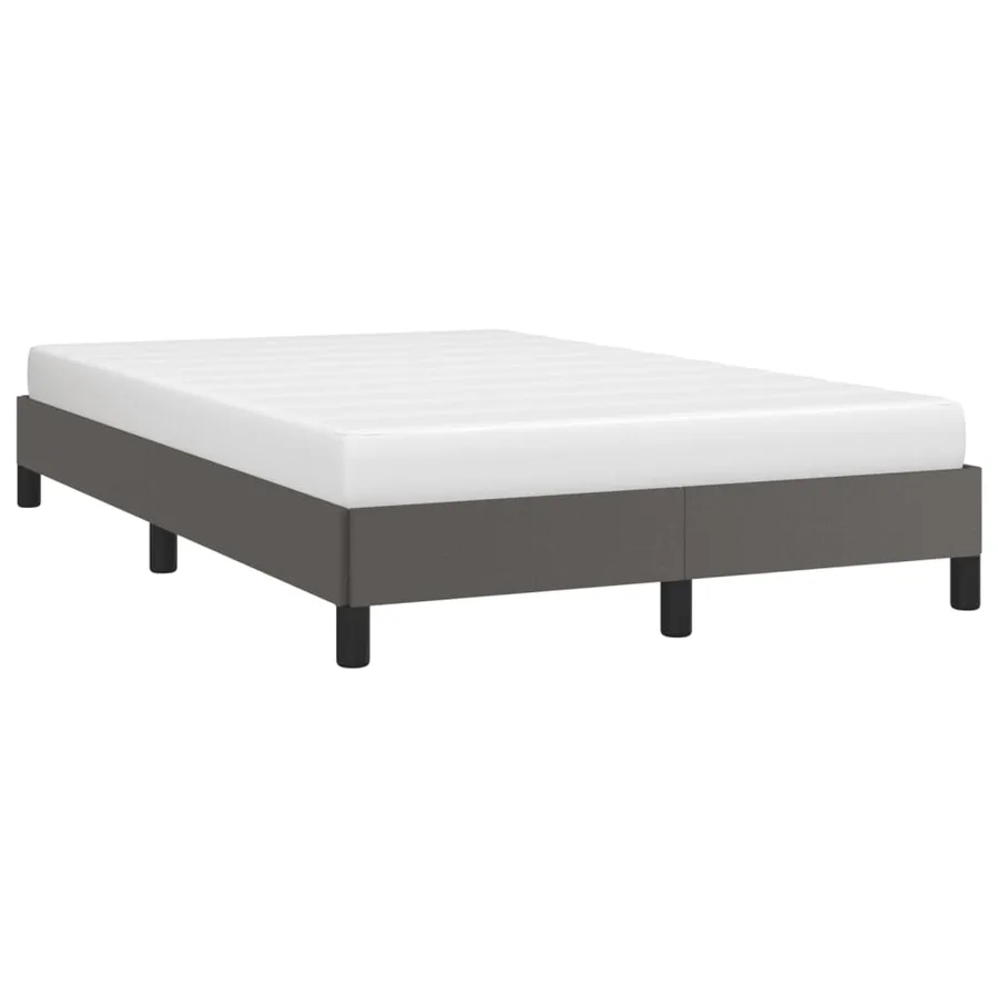 Cadre de lit sans matelas gris 120x190 cm similicuir - 4