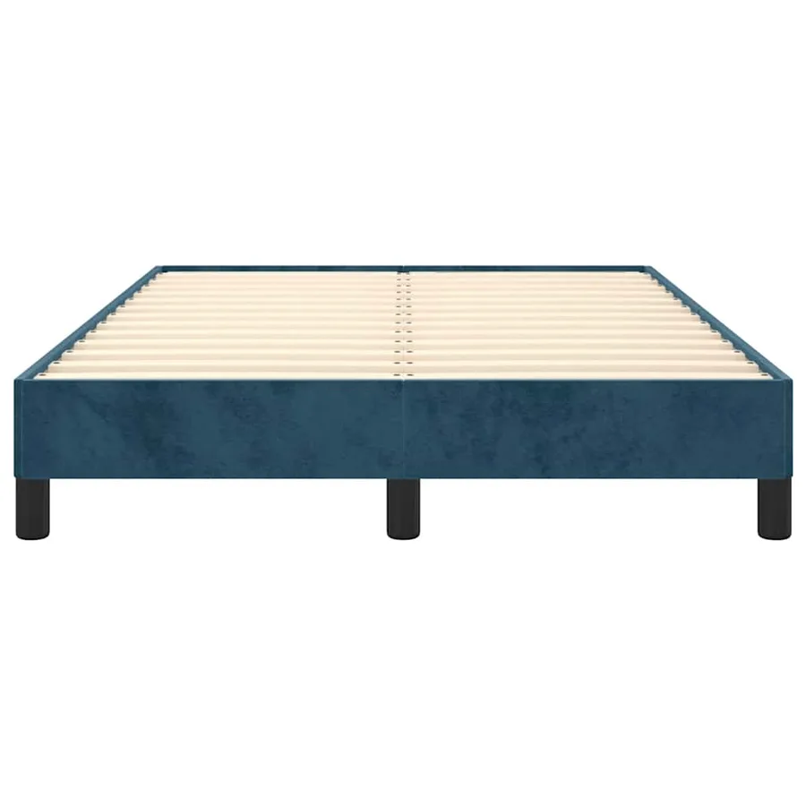 Cadre de lit sans matelas bleu foncé 120x190 cm velours - 5