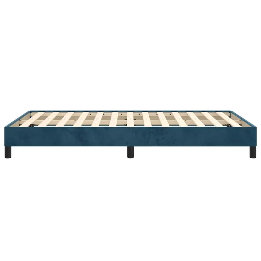Cadre de lit sans matelas bleu foncé 120x190 cm velours - 6