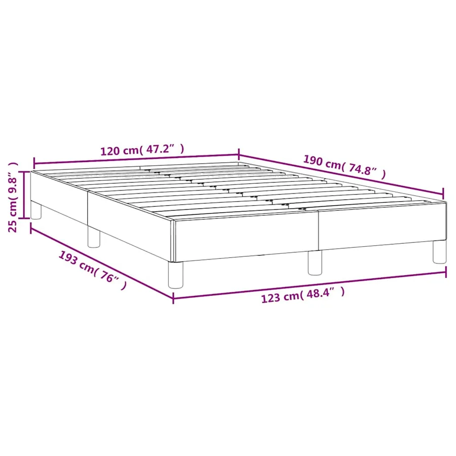 Cadre de lit sans matelas bleu foncé 120x190 cm velours - 9