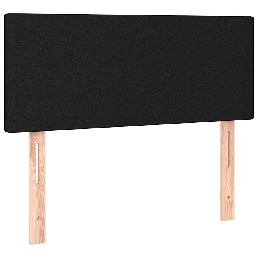 Sommier à lattes de lit matelas et LED noir 120x190 cm tissu - 8