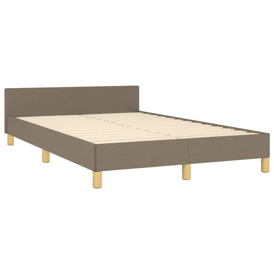 Cadre de lit sans matelas taupe 120x190 cm tissu - 5