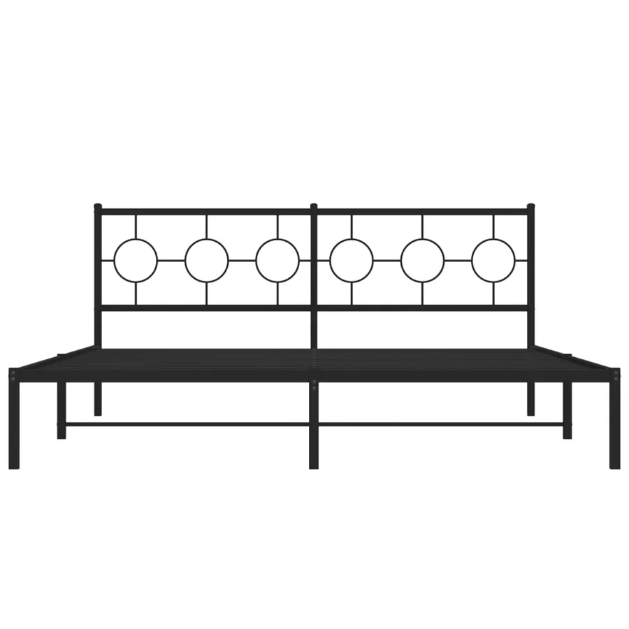 Cadre de lit métal sans matelas et tête de lit noir 180x200 cm - 5