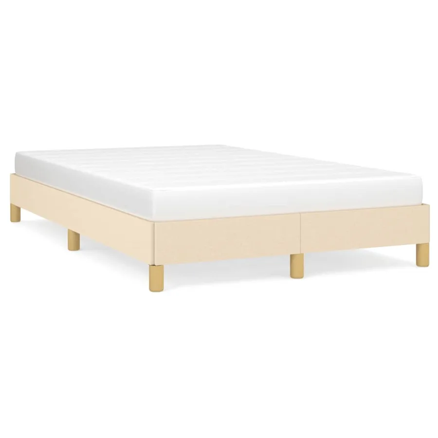 Cadre de lit sans matelas crème 120x190 cm tissu - 2
