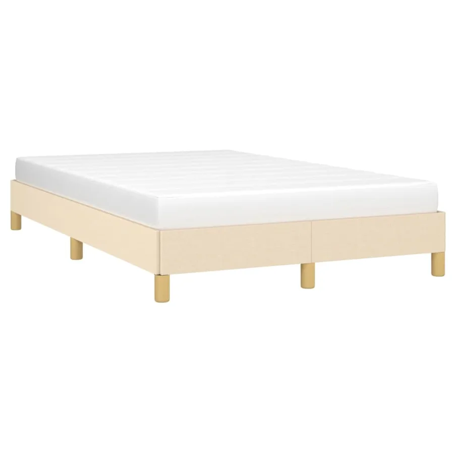 Cadre de lit sans matelas crème 120x190 cm tissu - 4