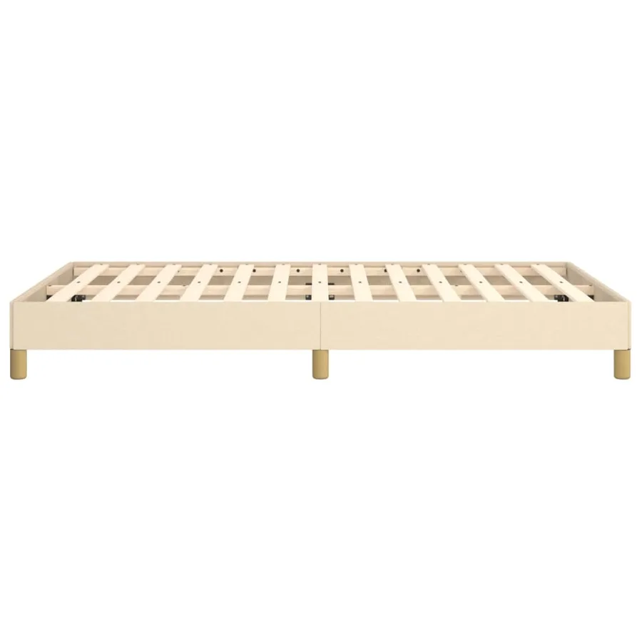 Cadre de lit sans matelas crème 120x190 cm tissu - 6