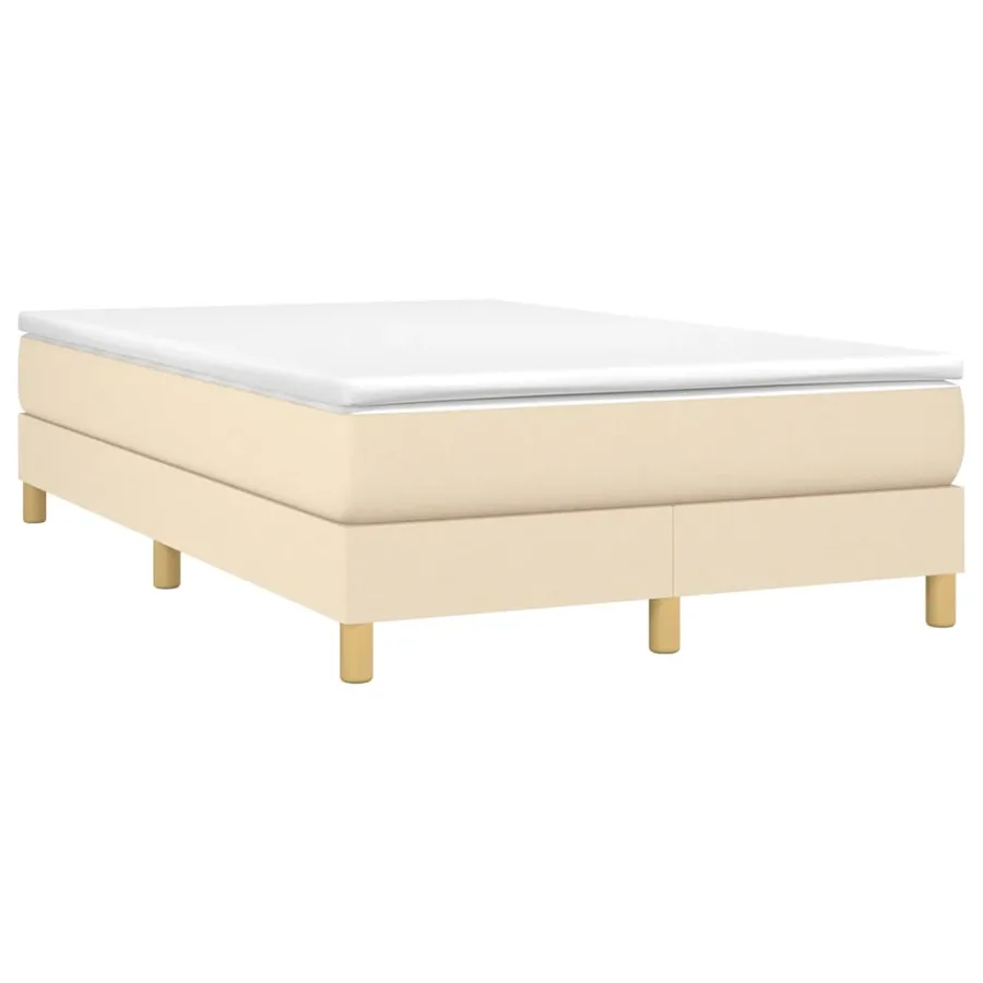 Sommier à lattes de lit avec matelas crème 120x190 cm tissu - 2