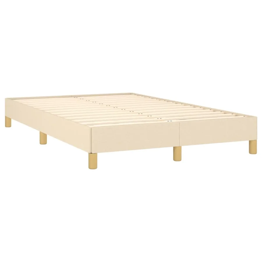 Sommier à lattes de lit avec matelas crème 120x190 cm tissu - 4