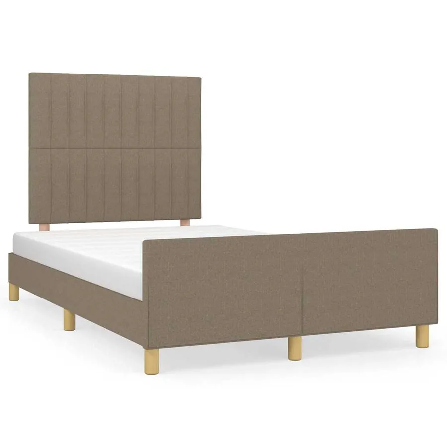 Cadre de lit sans matelas taupe 120x190 cm tissu - 2