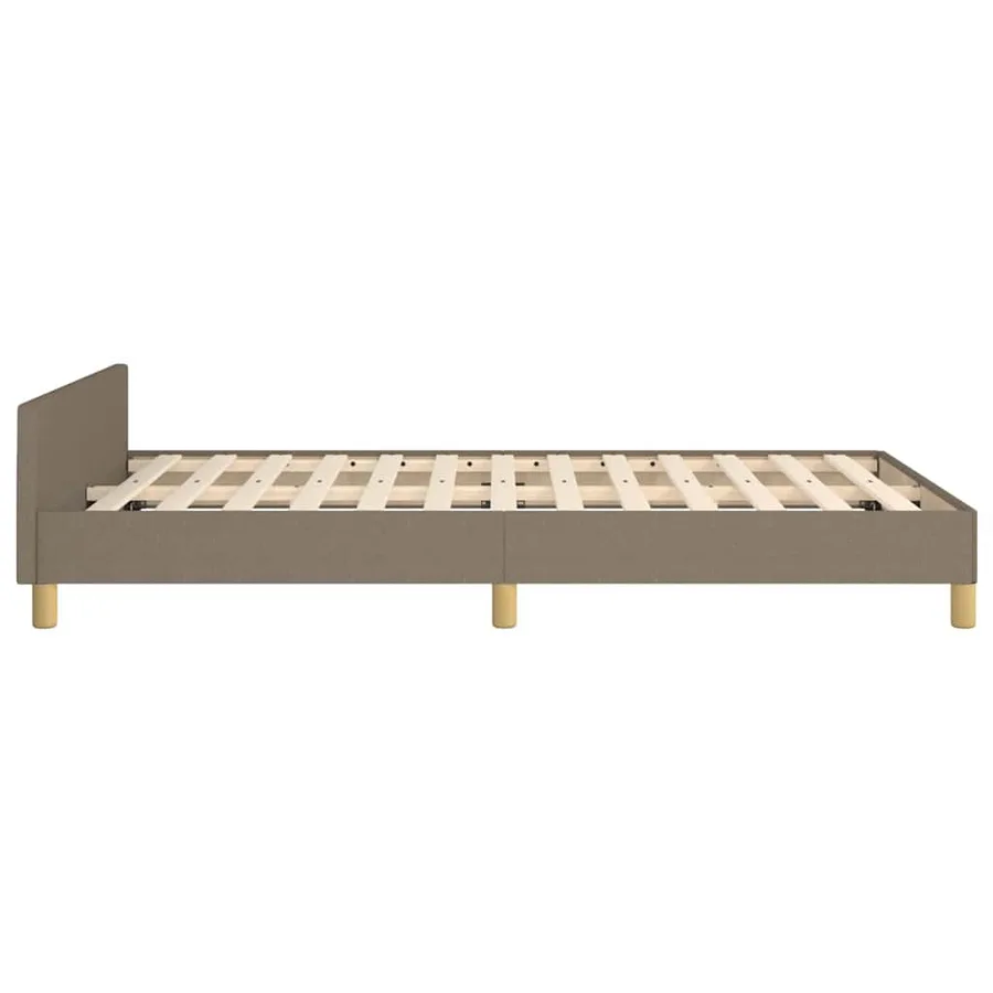 Cadre de lit sans matelas taupe 120x190 cm tissu - 7
