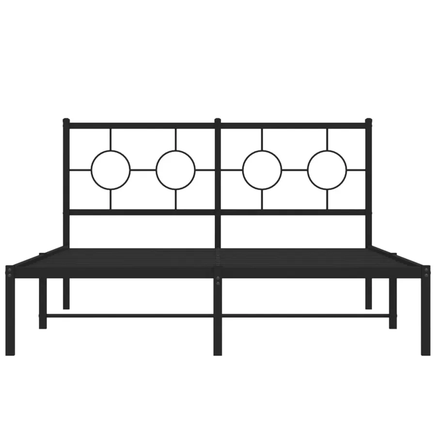 Cadre de lit métal sans matelas avec tête de lit noir 140x190cm - 5