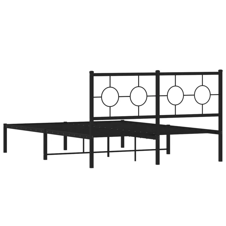 Cadre de lit métal sans matelas avec tête de lit noir 140x190cm - 7