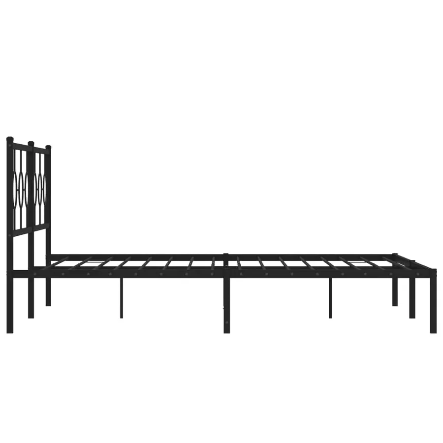 Cadre de lit métal sans matelas avec tête de lit noir 193x203cm - 6