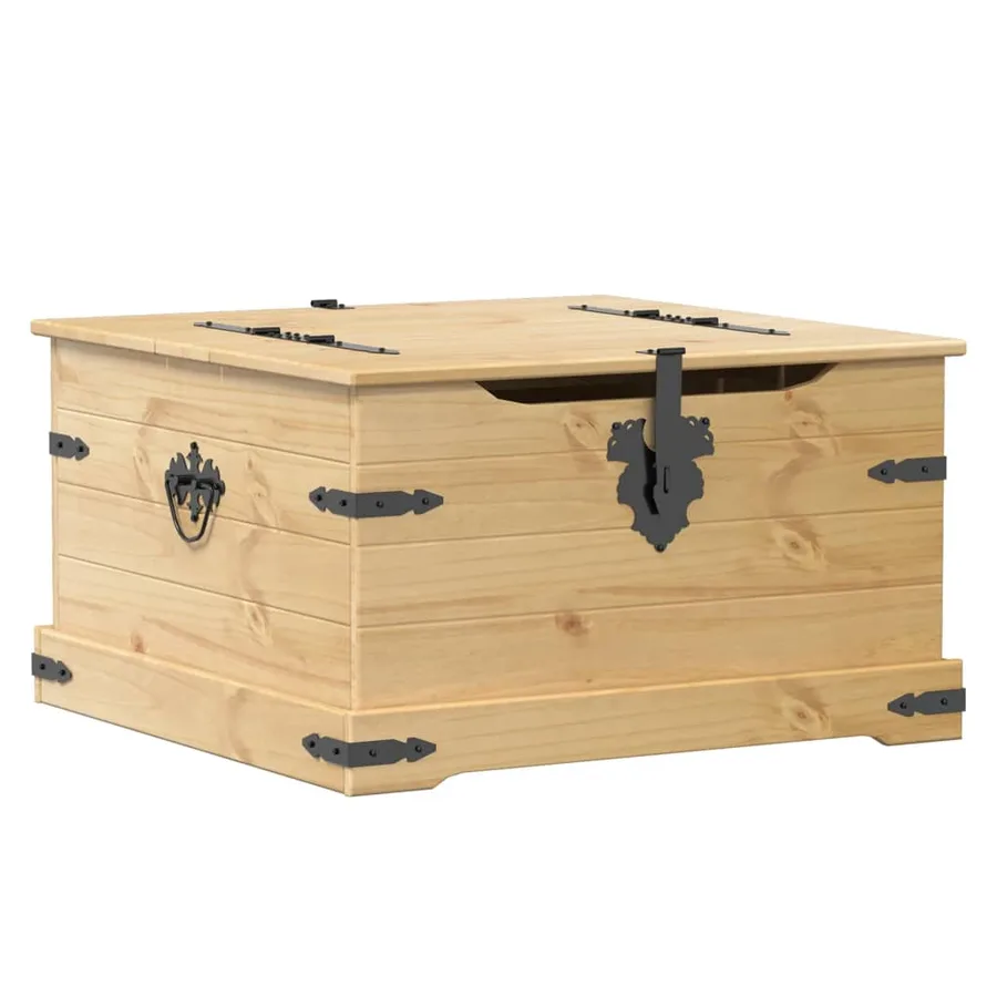 Boîte de rangement Corona 78x78x45 cm bois de pin massif - 6