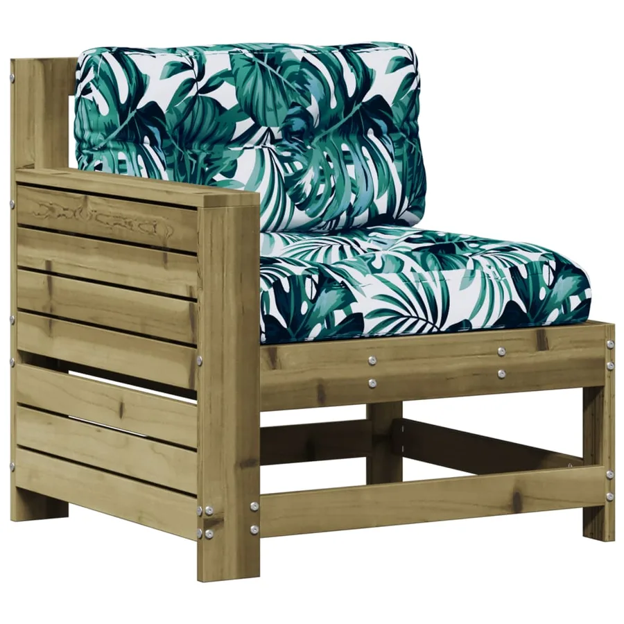 Salon de jardin 8 pcs avec coussins bois de pin imprégné - 5