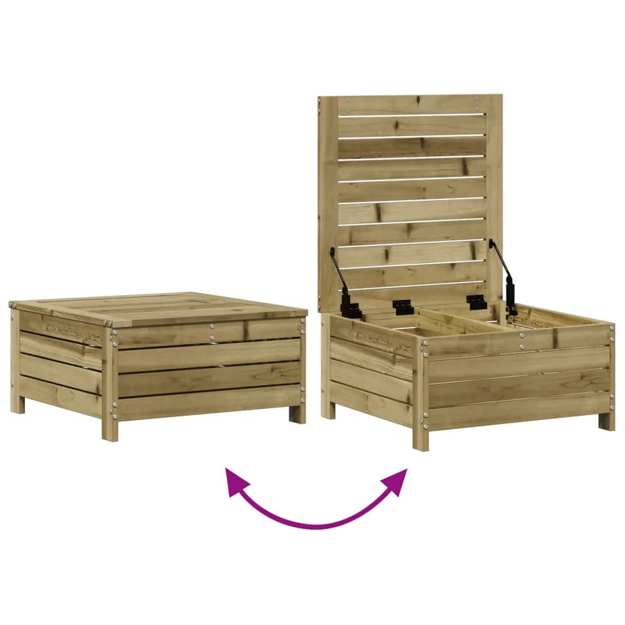 Salon de jardin 8 pcs avec coussins bois de pin imprégné - 9