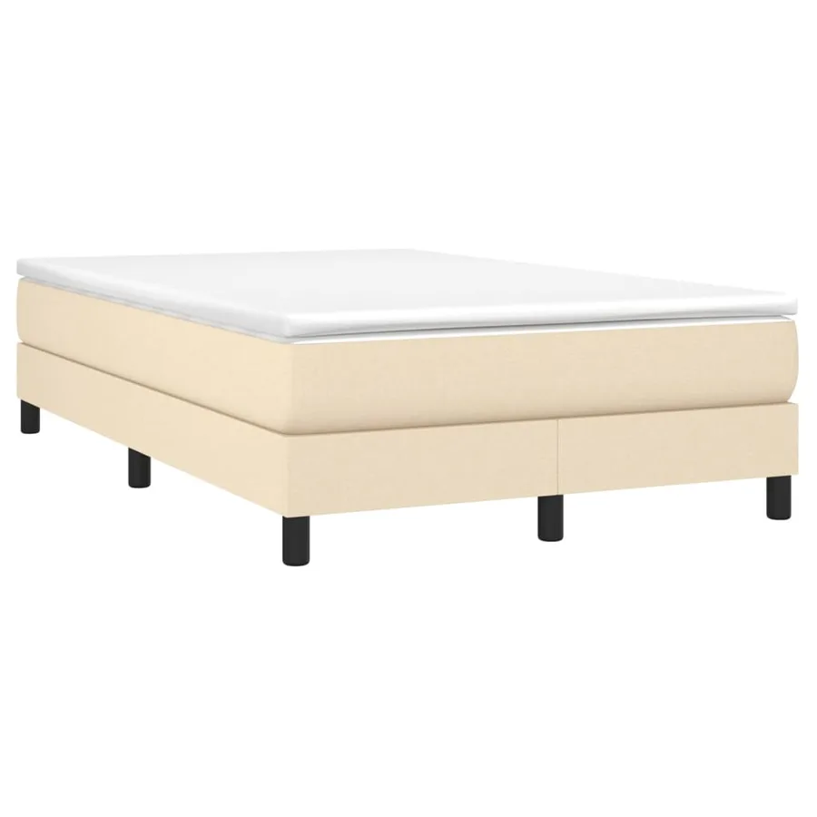 Sommier à lattes de lit avec matelas crème 120x190 cm tissu - 2