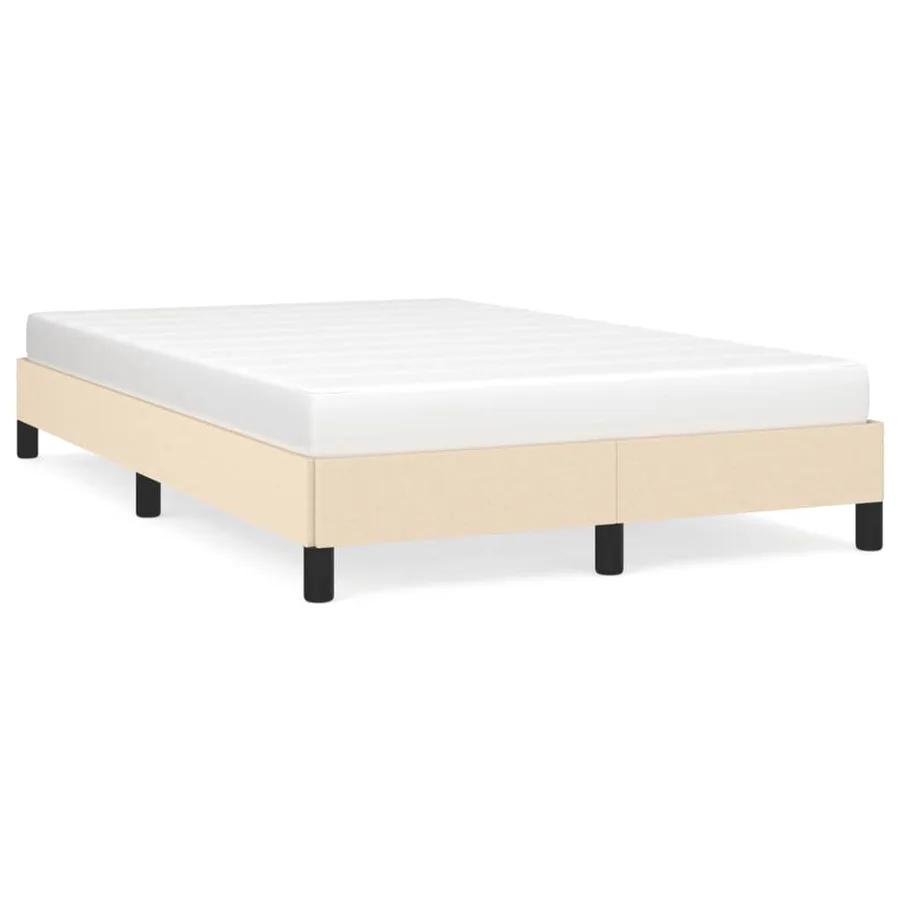 Cadre de lit sans matelas crème 120x190 cm tissu - 2
