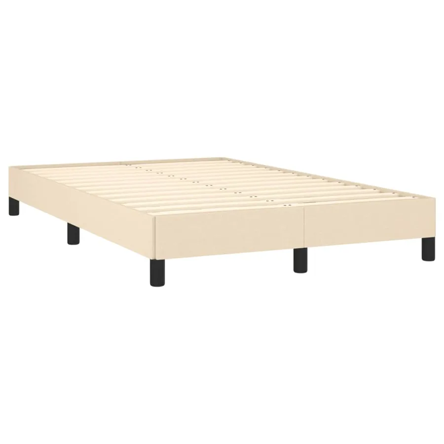 Cadre de lit sans matelas crème 120x190 cm tissu - 3