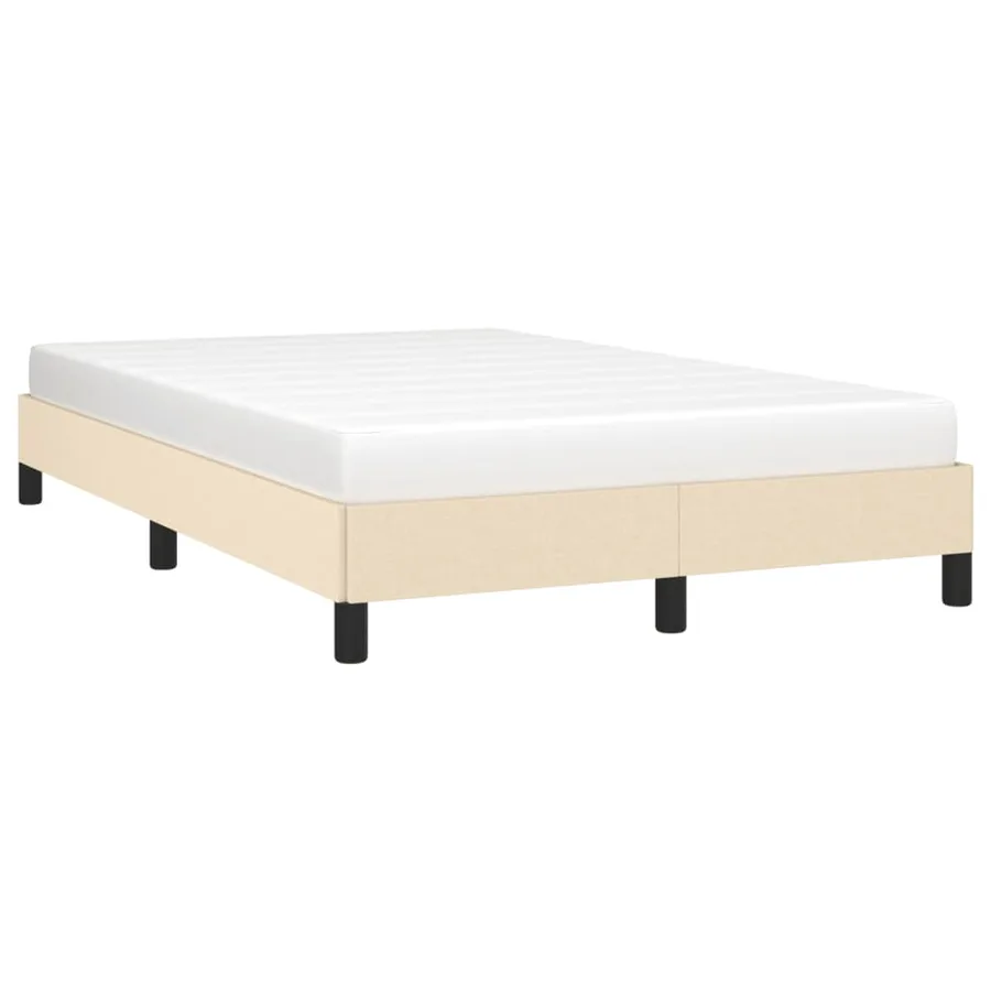 Cadre de lit sans matelas crème 120x190 cm tissu - 4