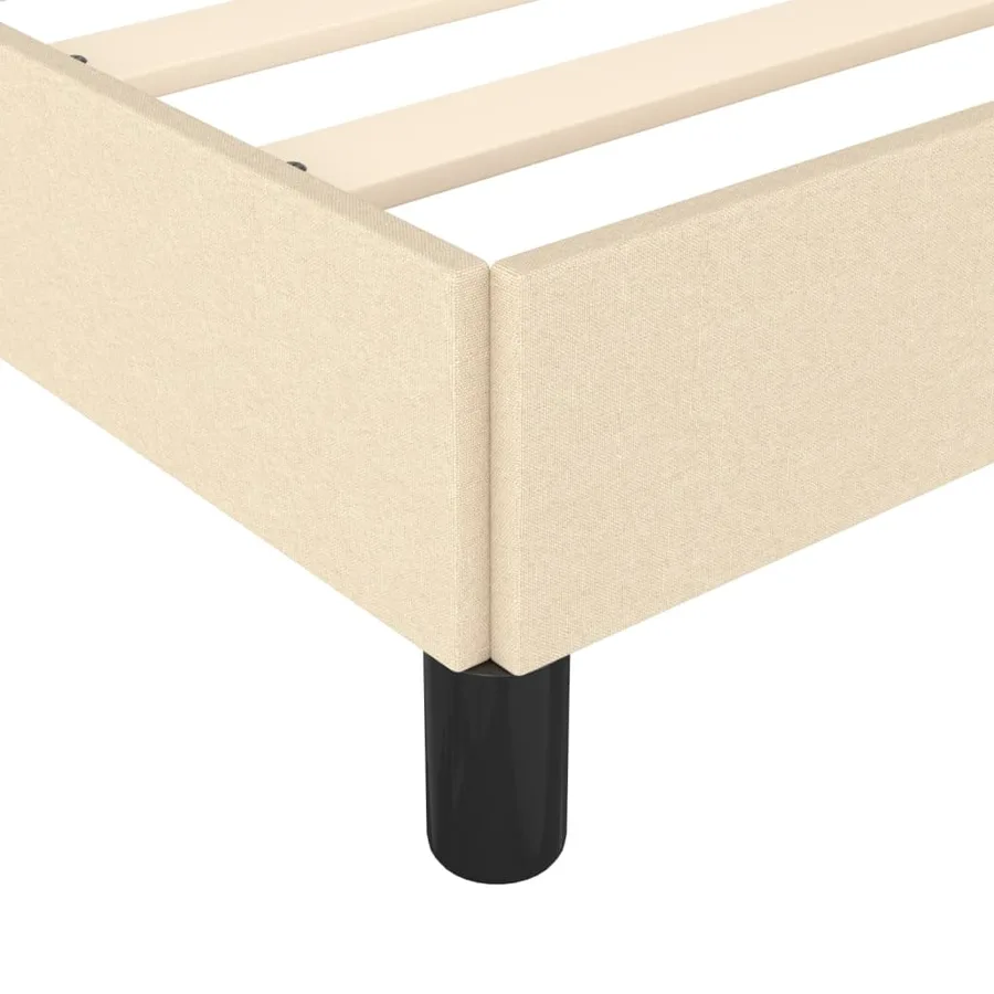 Cadre de lit sans matelas crème 120x190 cm tissu - 7
